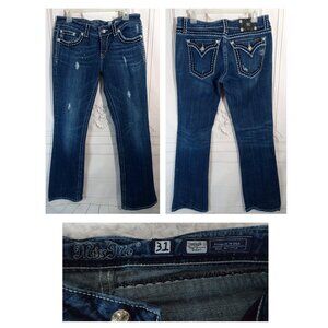 Miss Me Women's JP55014-12 Boot Cut Flap Pockets Blue Jeans Size 31. Very good c